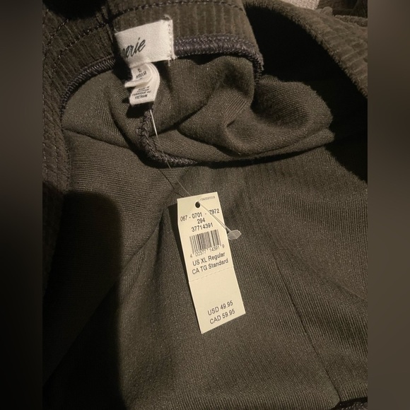 Aerie Olive Groove-On Rib Velour Flare Pant High Waisted size XL - Picture 8 of 10